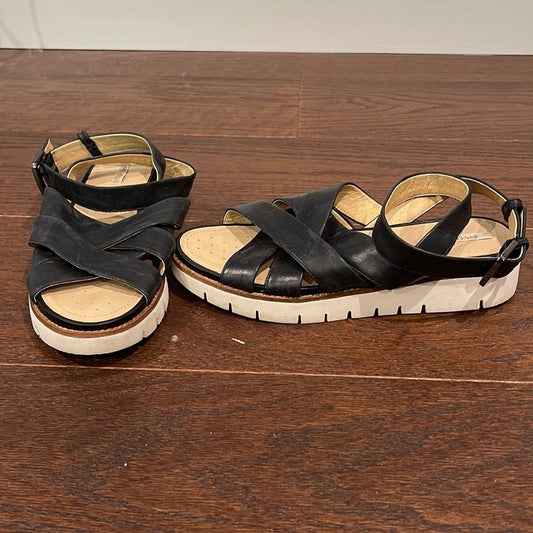 Geox Black Leather women’s Sandals Size 37/7