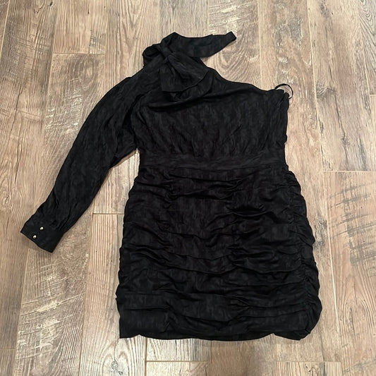 NWT Bebe Woman’s Black One Shoulder Jacquard Dress Size 16