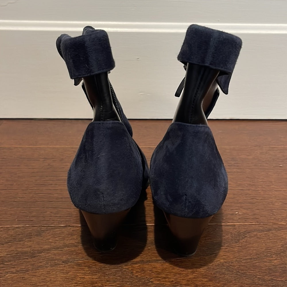 Veronica Beard Women’s Blue Suede and Black Leather Booties Size 39/9