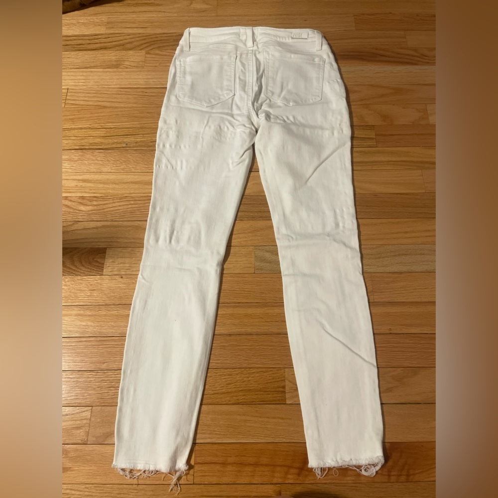 Paige White Ripped Ankle Cut Jeans Size 28