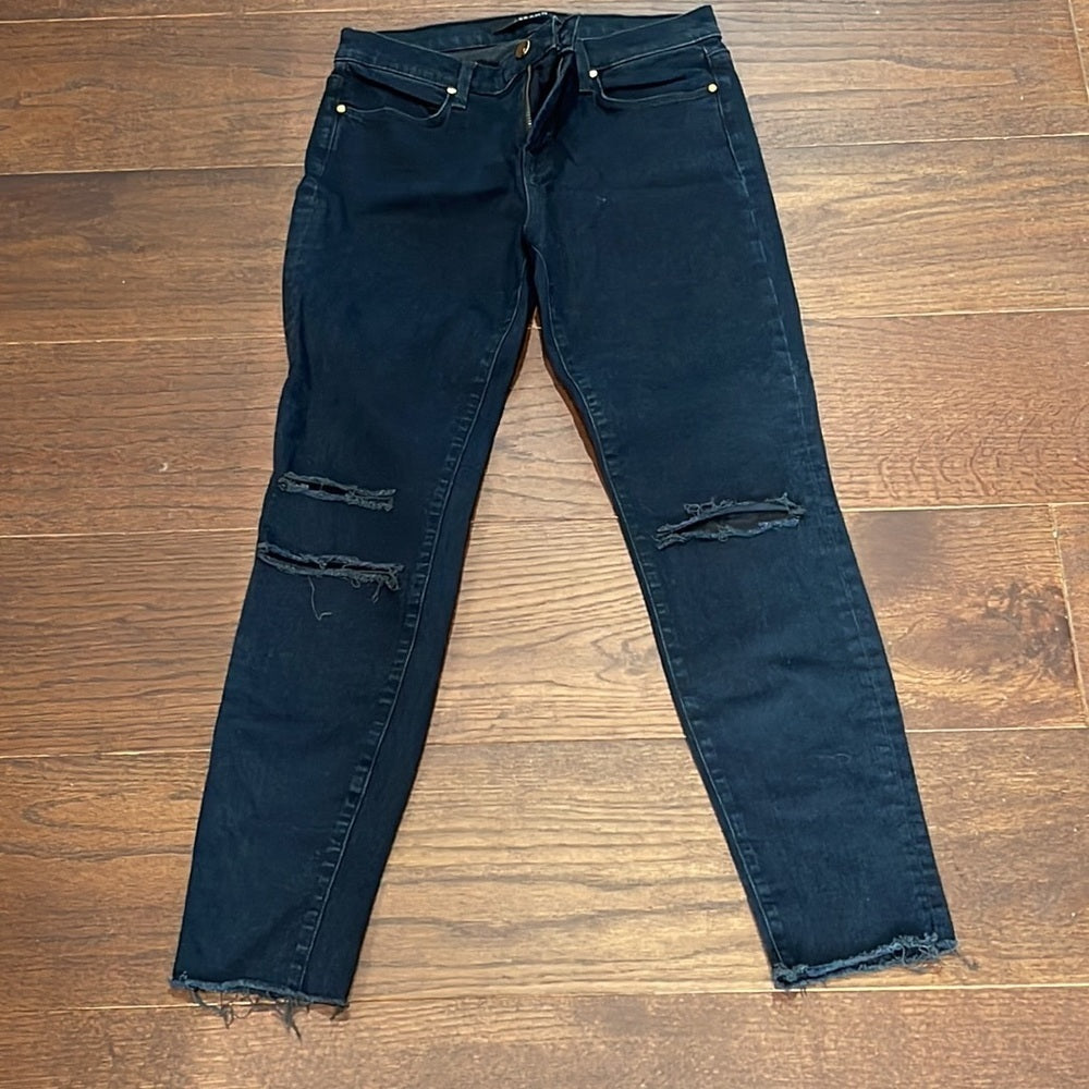 J Brand Dark Blue Jeans with Holes near Knee Size 29