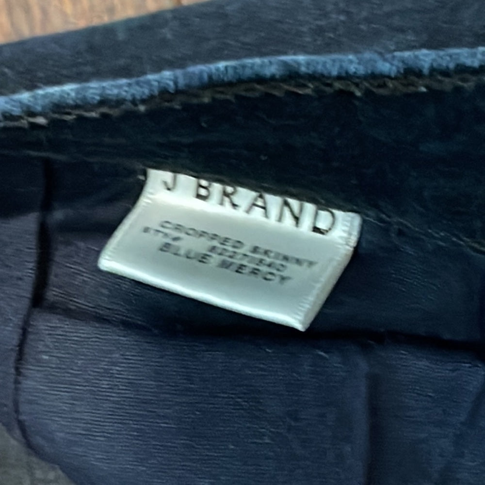 J Brand Dark Blue Jeans with Holes near Knee Size 29