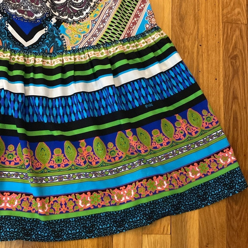 NWT Hale Bob Women’s Multicolored Printed Strapless Maxi Dress Size M