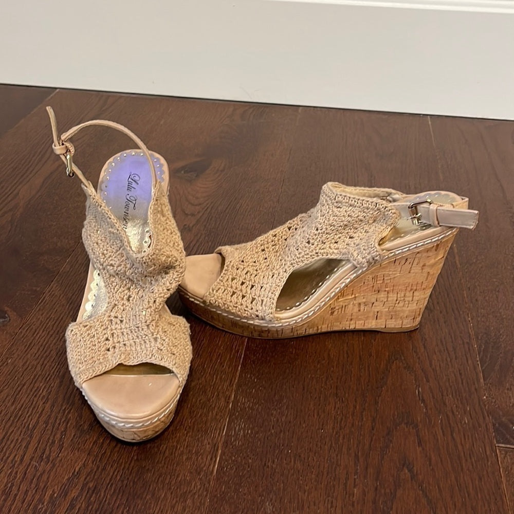 Lulu Townsend Beige Women’s Wedges Size 9