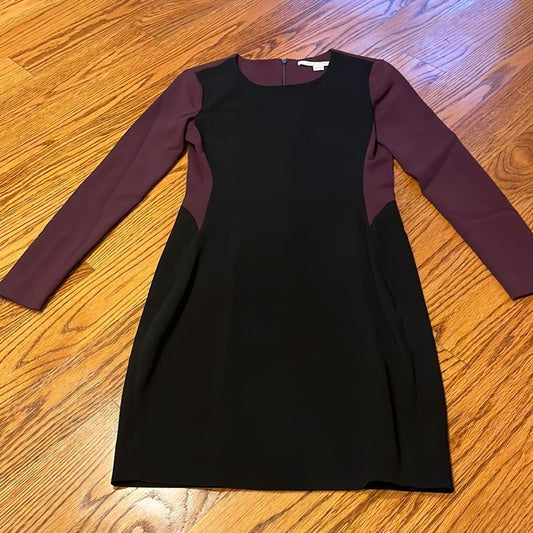 Diane Von Furstenberg Woman’s Black and Purple Long Sleeve Dress Size 2