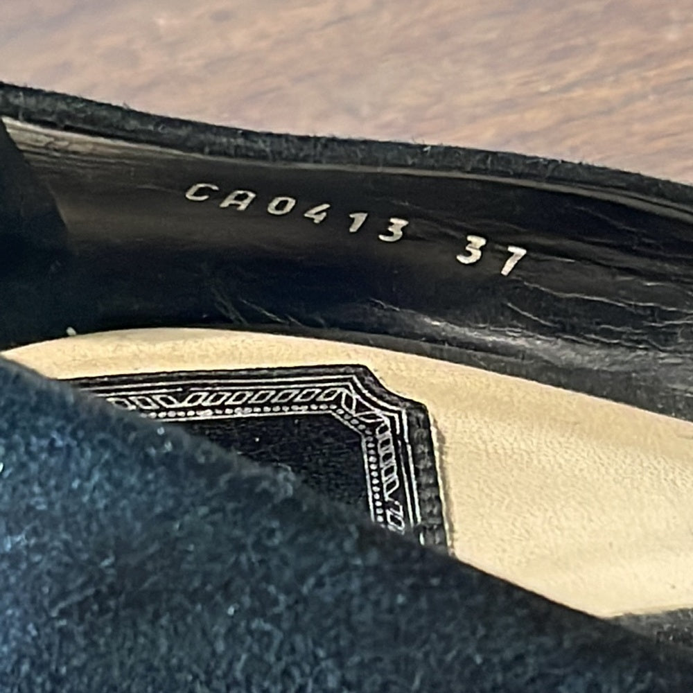 Christian Dior Black Suede Round Toe Pumps Size 37
