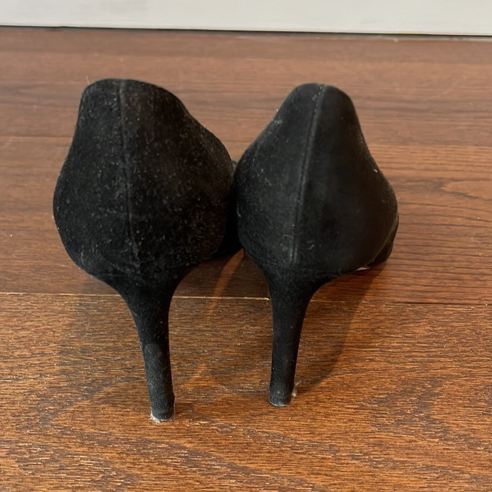 Christian Dior Black Suede Round Toe Pumps Size 37