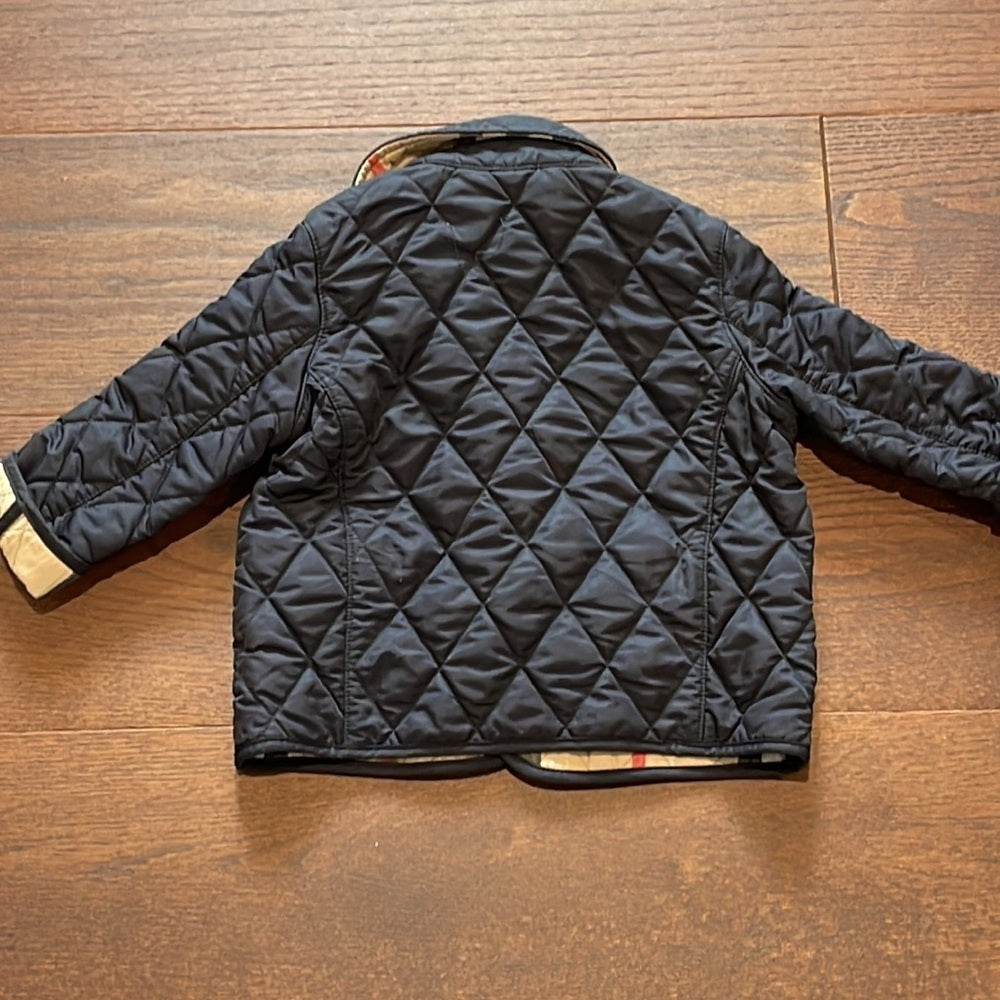 Burberry Kids Navy Quilted Jacket Size 12 Months