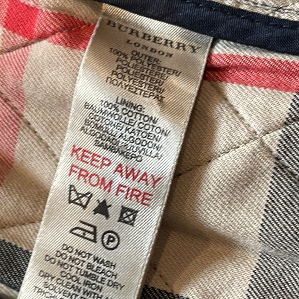 Burberry Kids Navy Quilted Jacket Size 12 Months