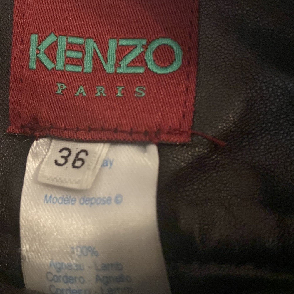 Women’s Kenzo Leather pants. Black size 36 Size Small