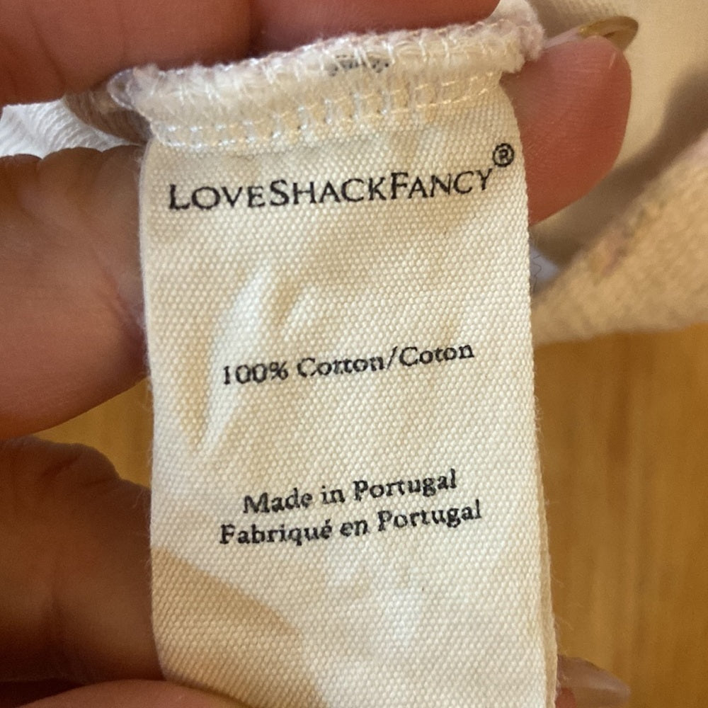 Women’s LoveShackFancy top. Cream with design. Size S