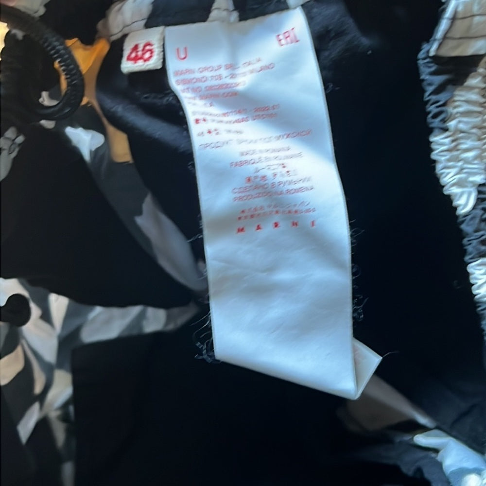 Marni Men’s Black White and Yellow Swim Trunks Size 46/US Small