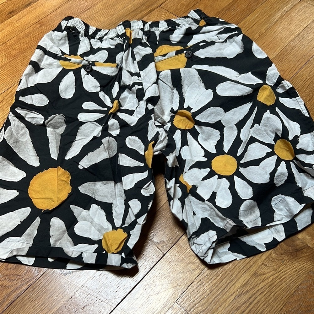 Marni Men’s Black White and Yellow Swim Trunks Size 46/US Small