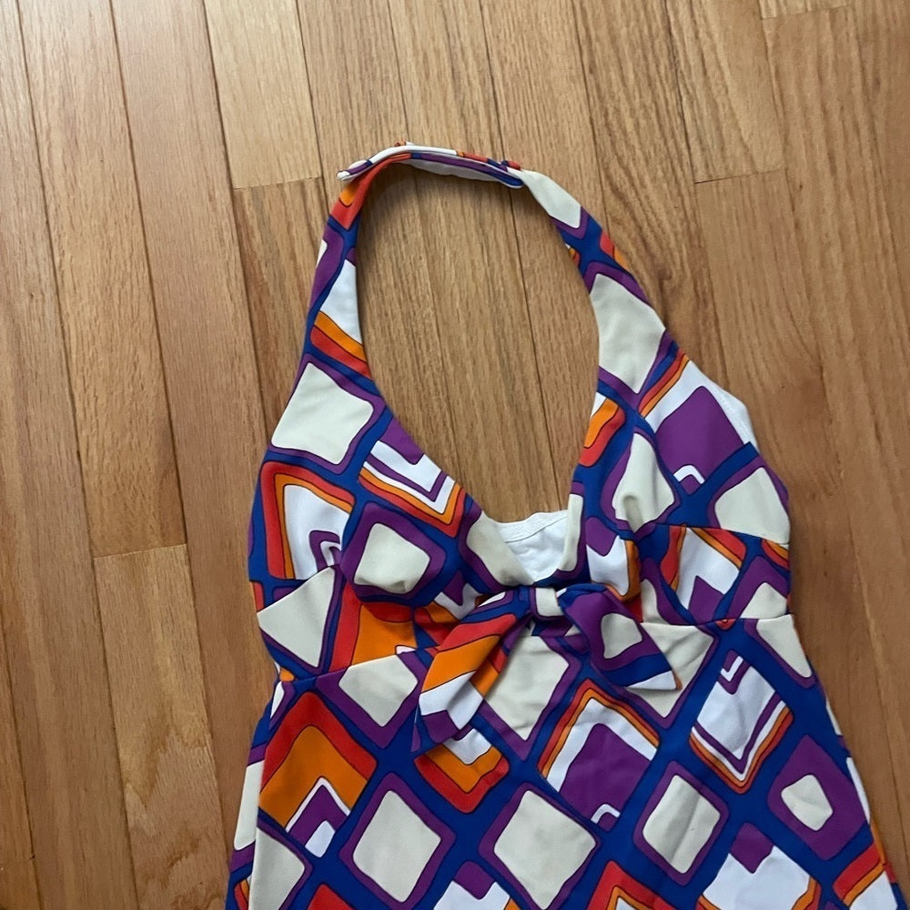 Elizabeth Stewart Multicolor Printed Halter Dress