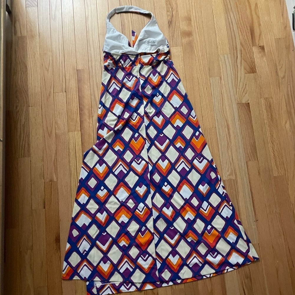 Elizabeth Stewart Multicolor Printed Halter Dress