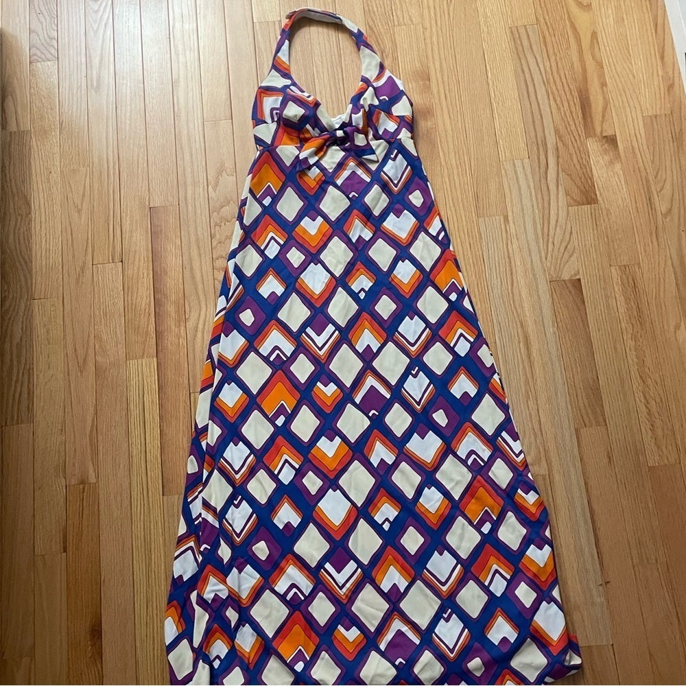 Elizabeth Stewart Multicolor Printed Halter Dress