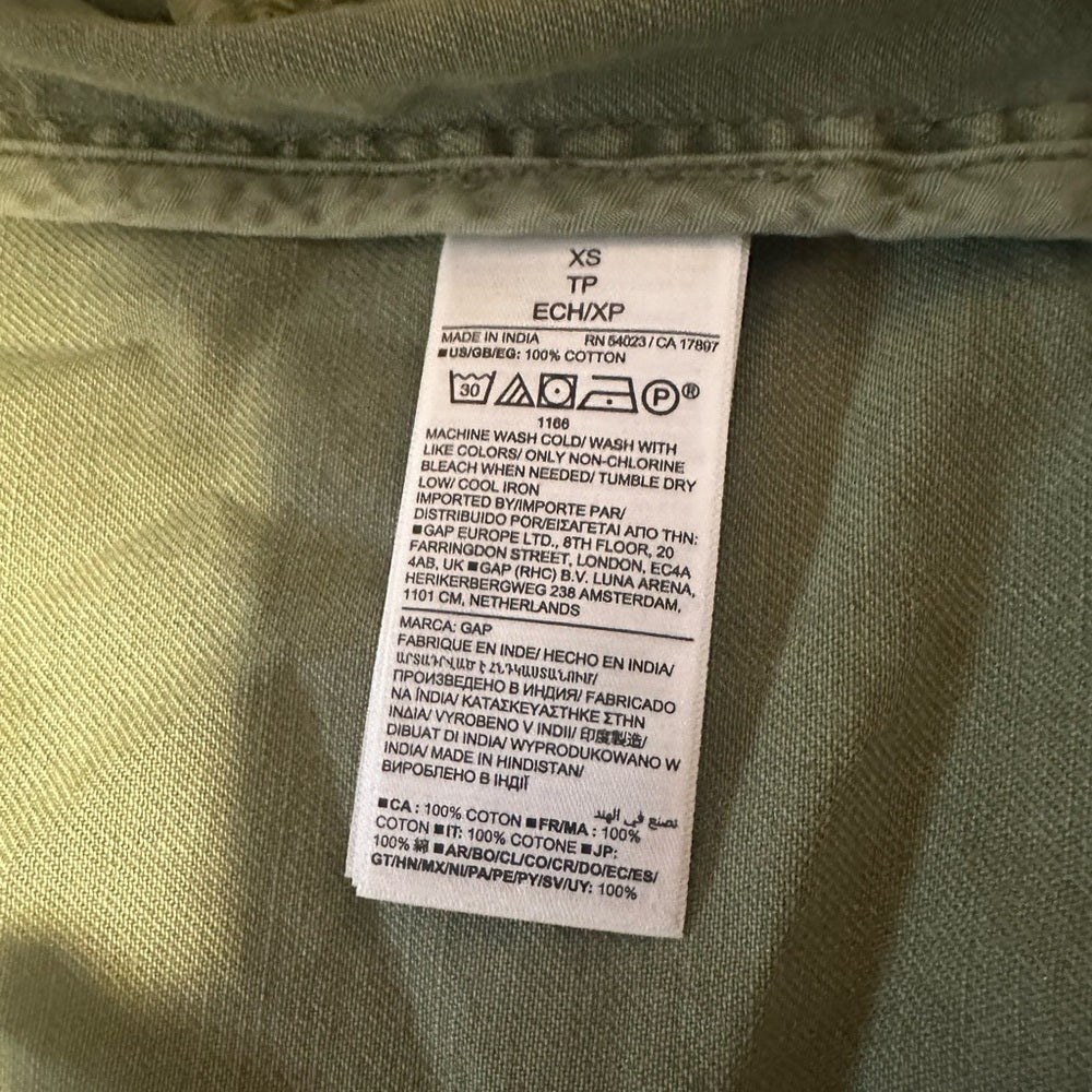 NWT Gap Olive Green Ruffle Jacket Size XS