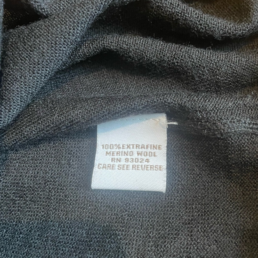 Adrienne Vittadini Black Seqin Long Sleeve Top Size Large