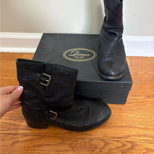 Adriana New York Black Leather Women's Boots