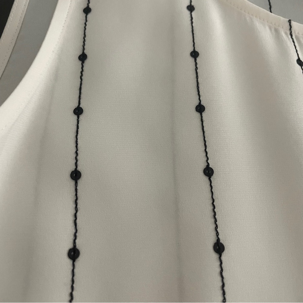 Lafayette 148 White Silk Sleeveless Top Size Medium