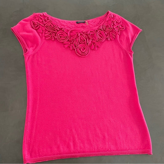 Magaschoni Pink Short Sleeve Women’s Top Size Medium
