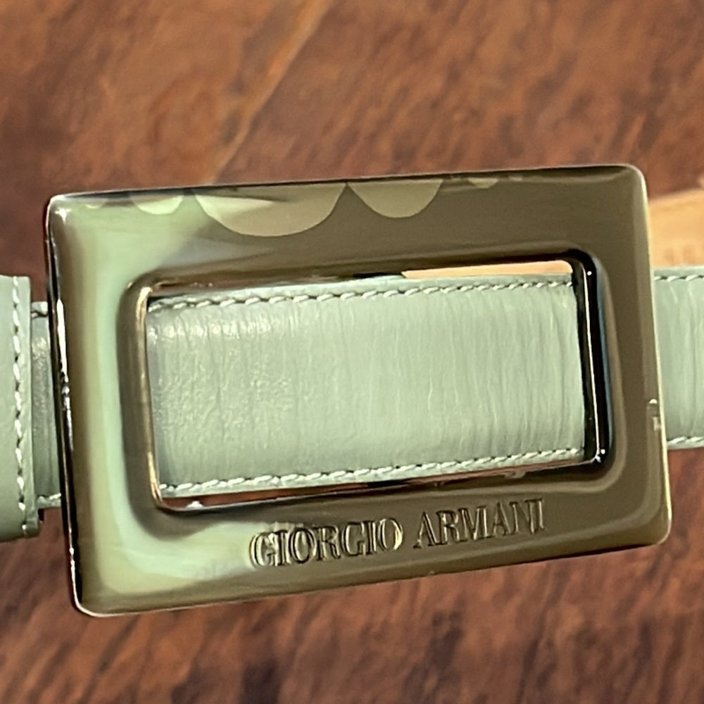 Giorgio Armani Size 42 Women’s Green Leather Belt