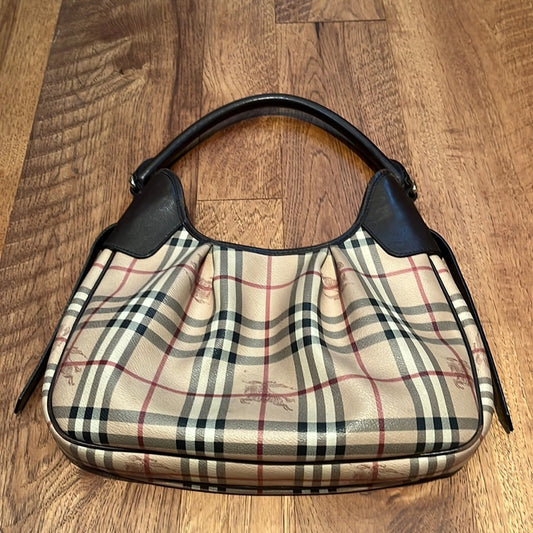 Burberry Woman’s Tan Plaid Shoulder Bag