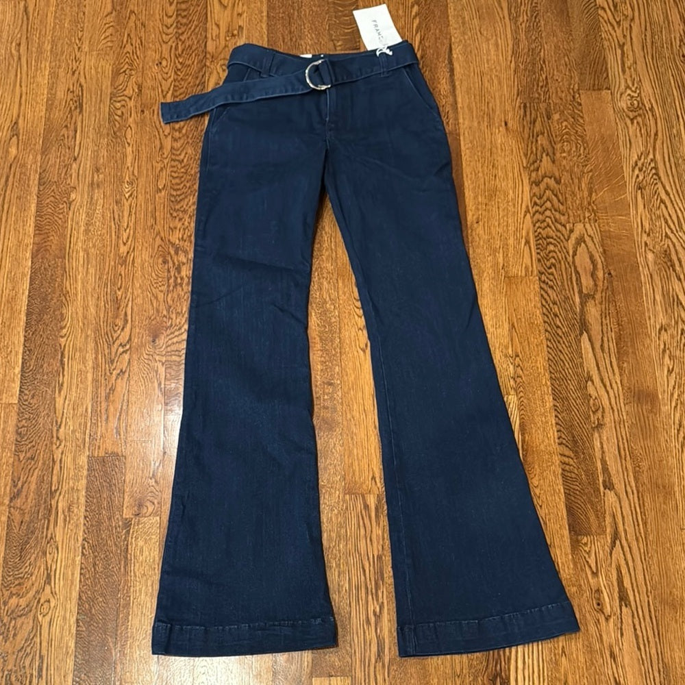 NWT Frame Women's Le High-Rise Flare Leg Belted Jeans Size 25