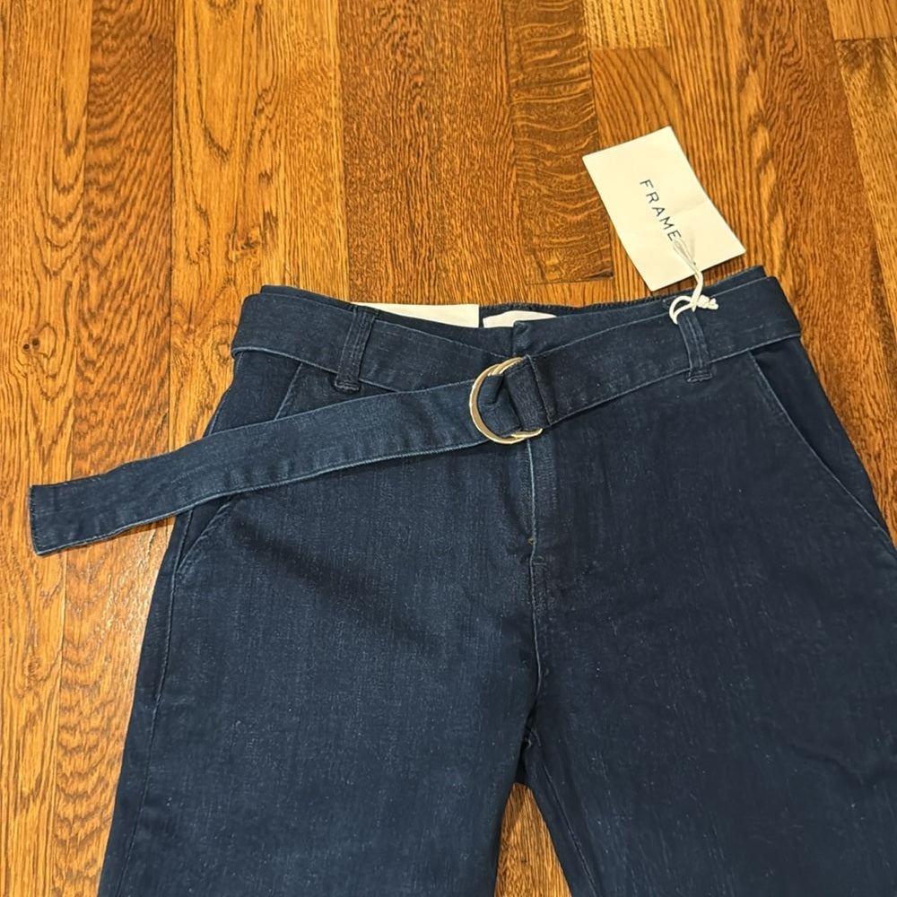 NWT Frame Women's Le High-Rise Flare Leg Belted Jeans Size 25