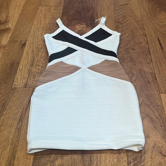 NWT Fashion Nova Woman’s White Coffee Black Dress Size S