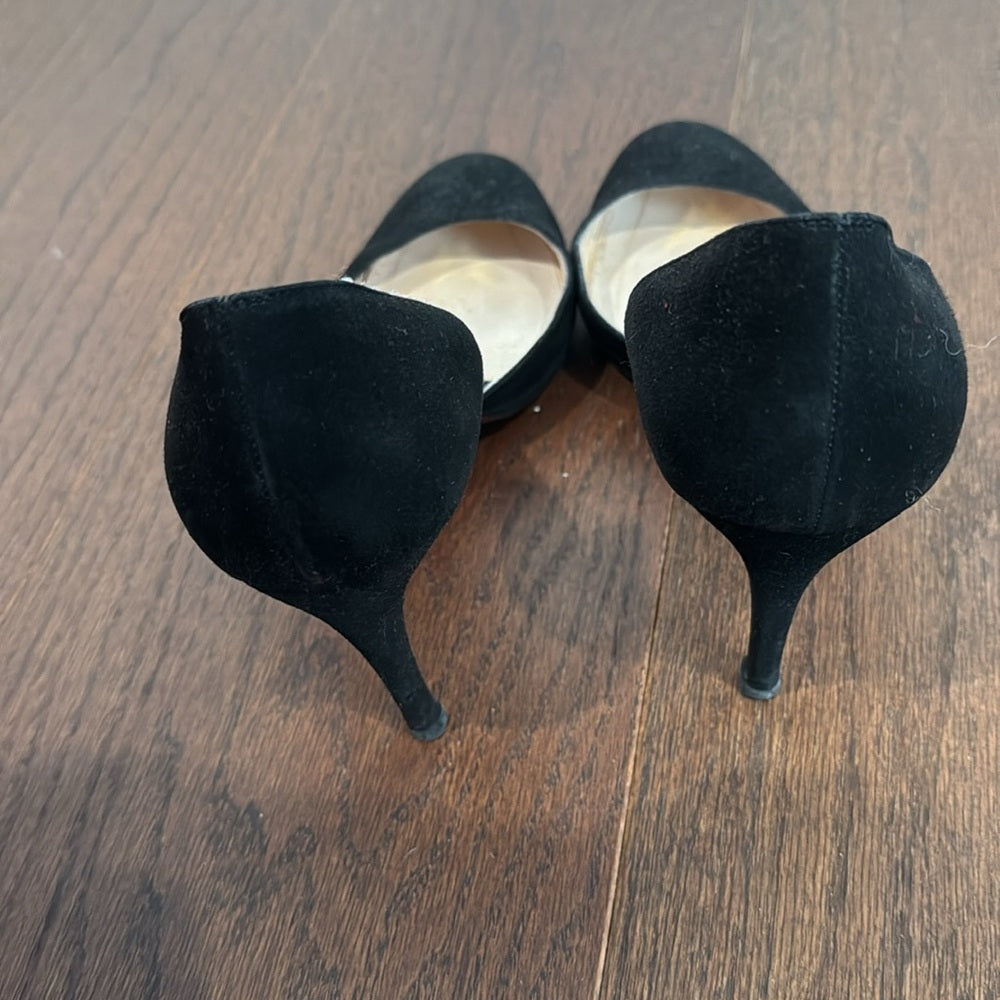 Christian Louboutin Women’s Black Suede Round Toe D’Orsay Pumps Size 40/10