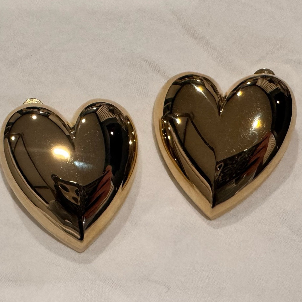 NWT Jennifer Fisher Puffy Heart Earrings Gold