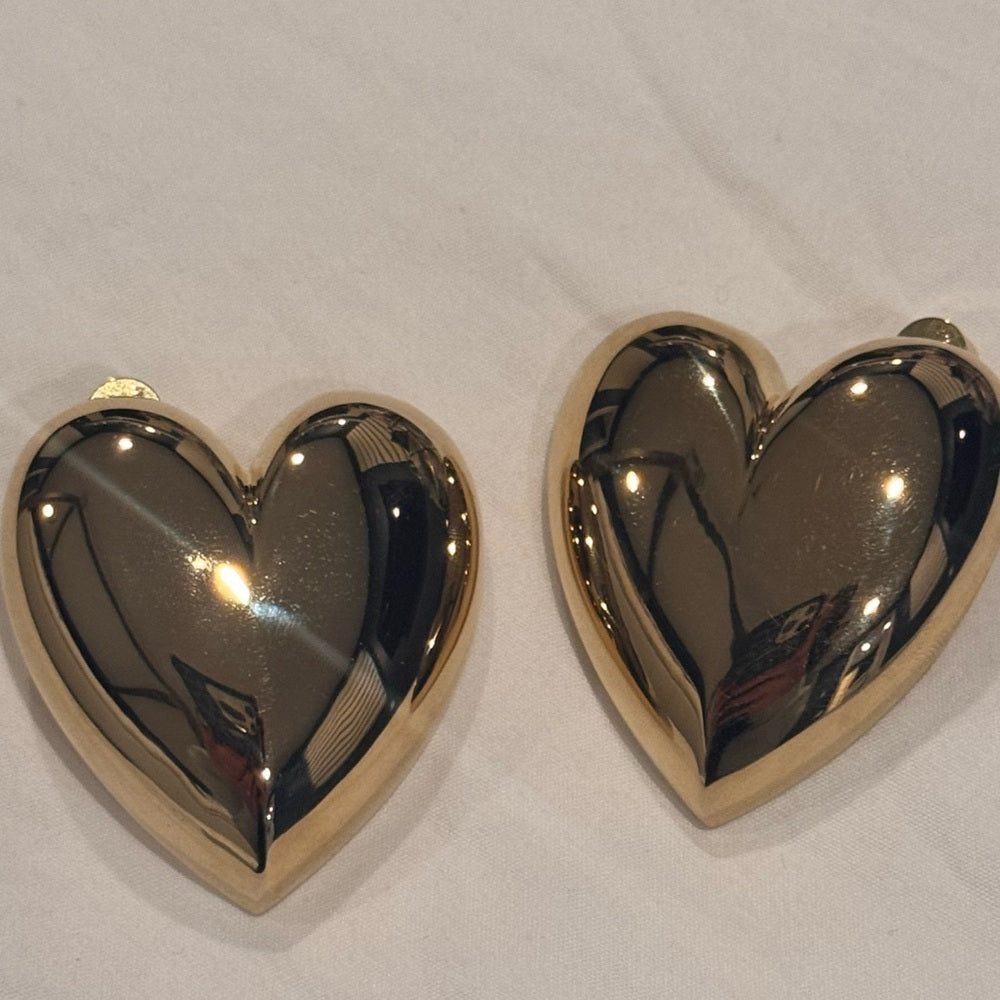 NWT Jennifer Fisher Puffy Heart Earrings Gold