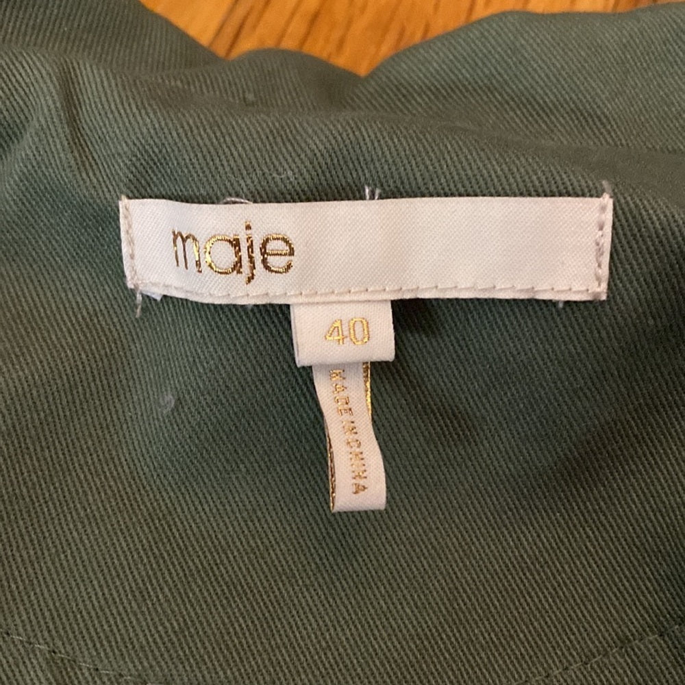 Maje Women’s Green Cotton Mini Dress Size 40