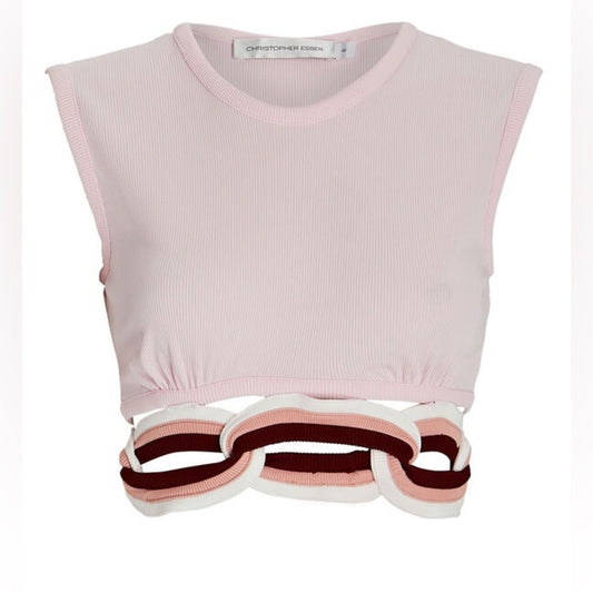 NWT Christopher Esber Woman’s Blush Crop Top Size 8