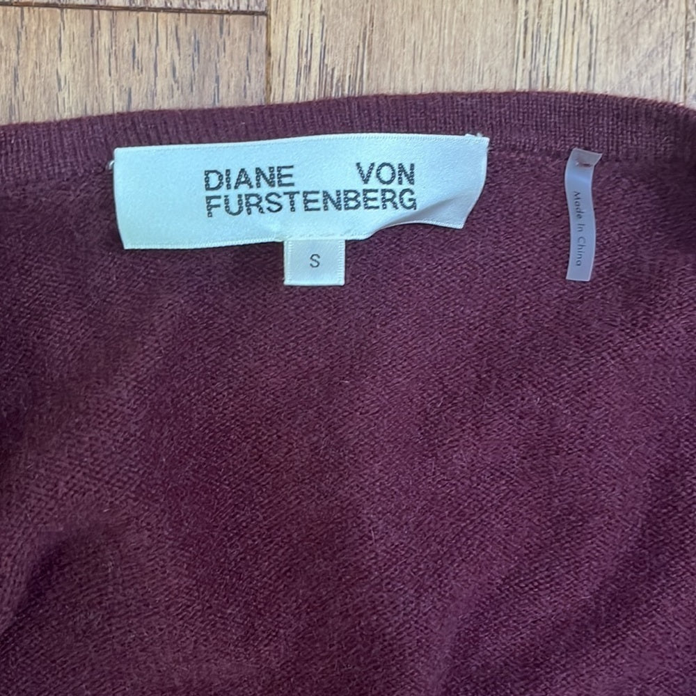 Diane Von Furstenberg Women’s Maroon Long Cardigan Size S