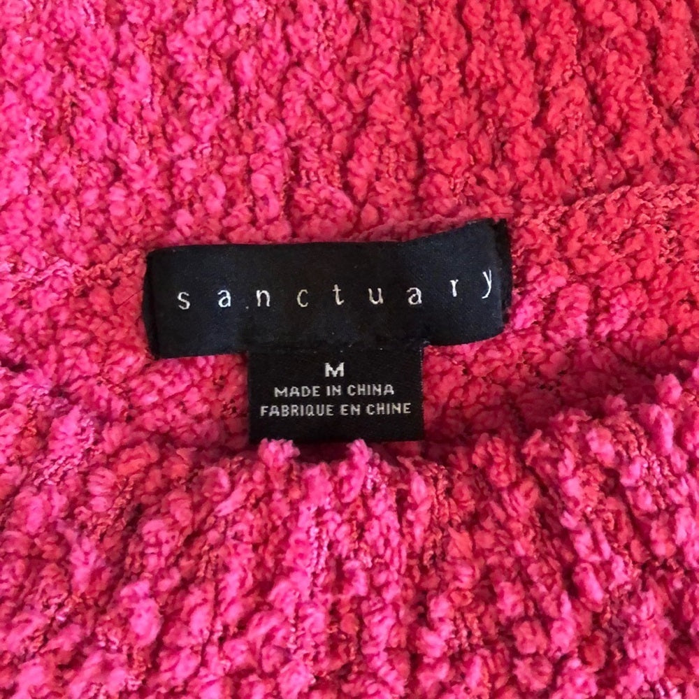 Sanctuary Teddy Textured Sweater - Hot Pink Size Medium