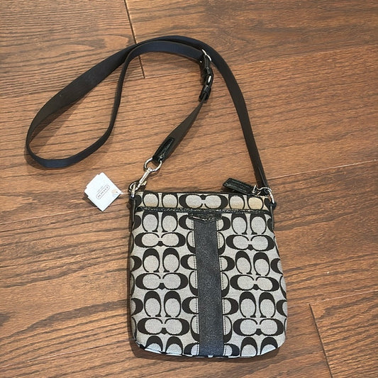 NWT Coach Black and Grey Canvas Crossbody