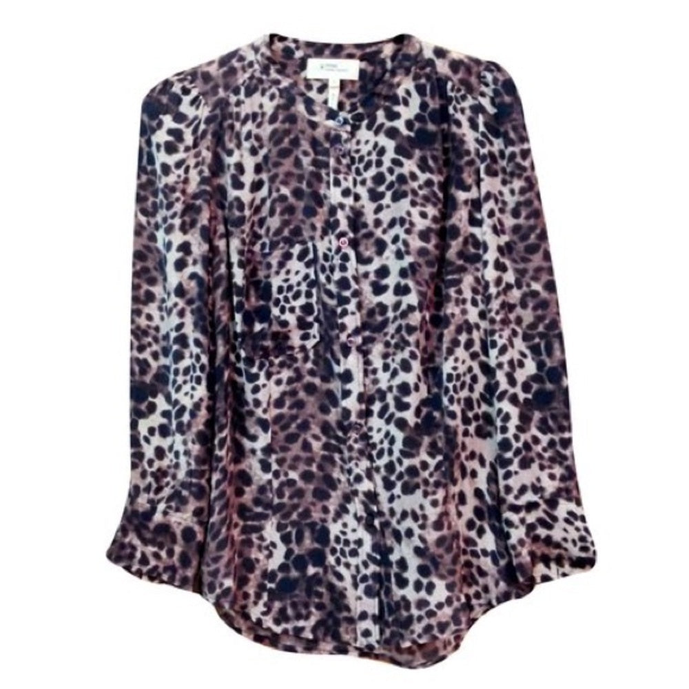 Ètoile Isabel Marant Woman’s Cheetah Print Silk Top Size 1/Small