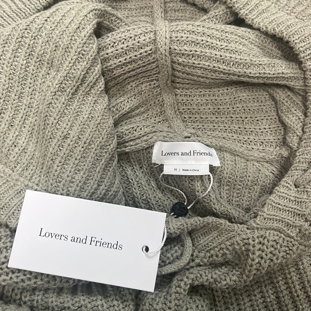 NWT Lovers + Friends Woman’s Hooded Grey Sweater Size XS