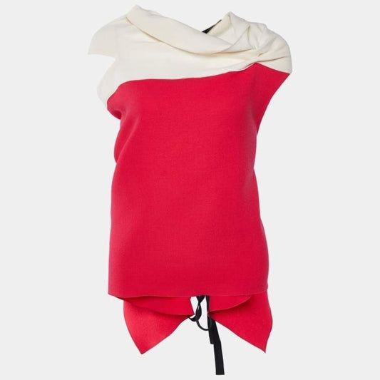 Roland Mouret Woman’s Red and Cream Wool Top Size US 6