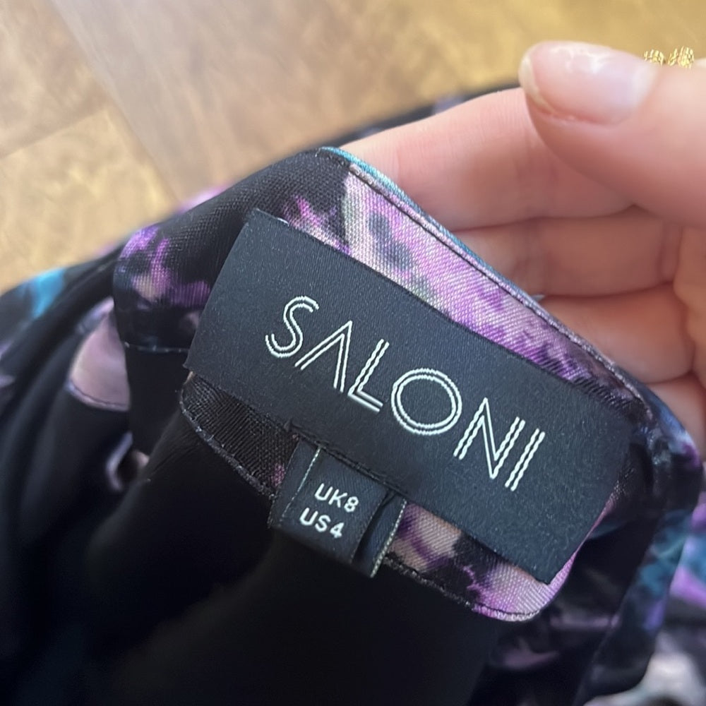 Saloni Woman’s Black Splatter Dress Size US 4