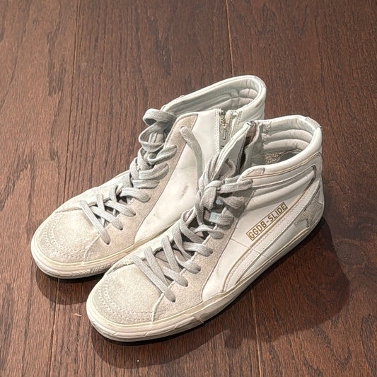 Golden Goose Gray and White High-Top Sneakers Size 39/9