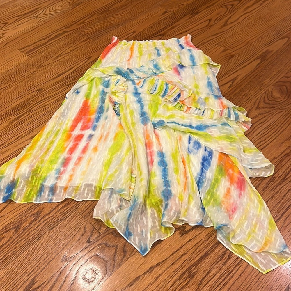 Tanya Taylor Woman’s Tie Dye Ruffle Skirt Size 2