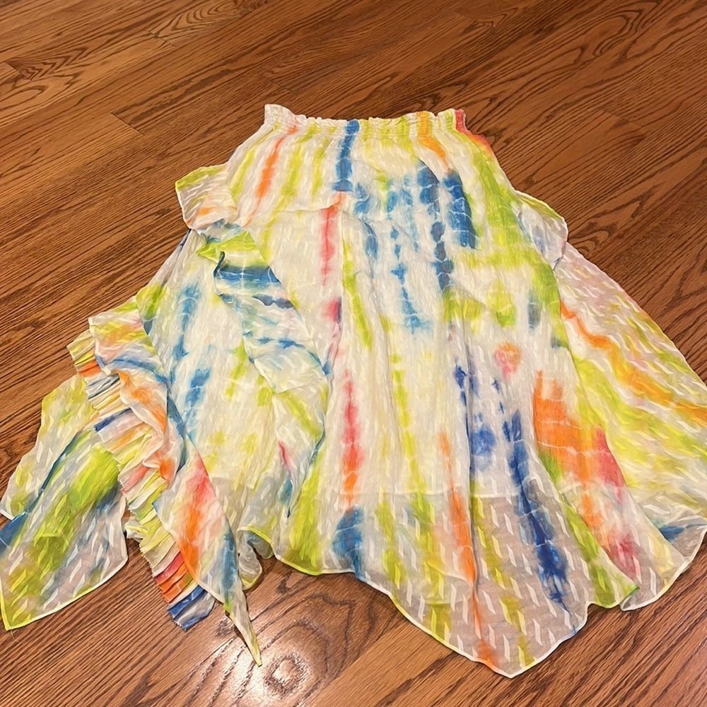 Tanya Taylor Woman’s Tie Dye Ruffle Skirt Size 2