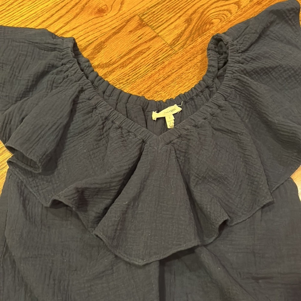 Rebecca Taylor Woman’a Navy Ruffle Top Size 2