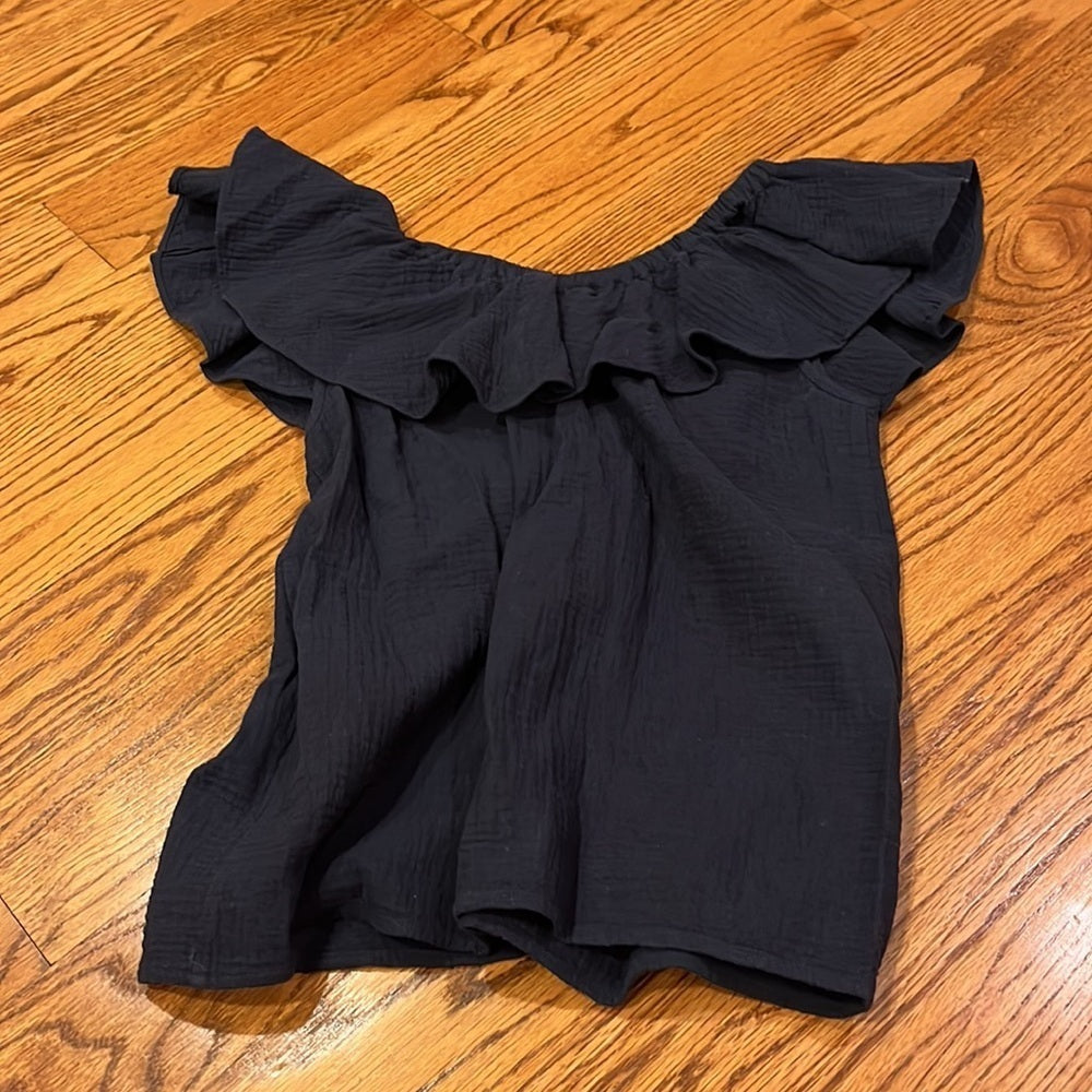 Rebecca Taylor Woman’a Navy Ruffle Top Size 2