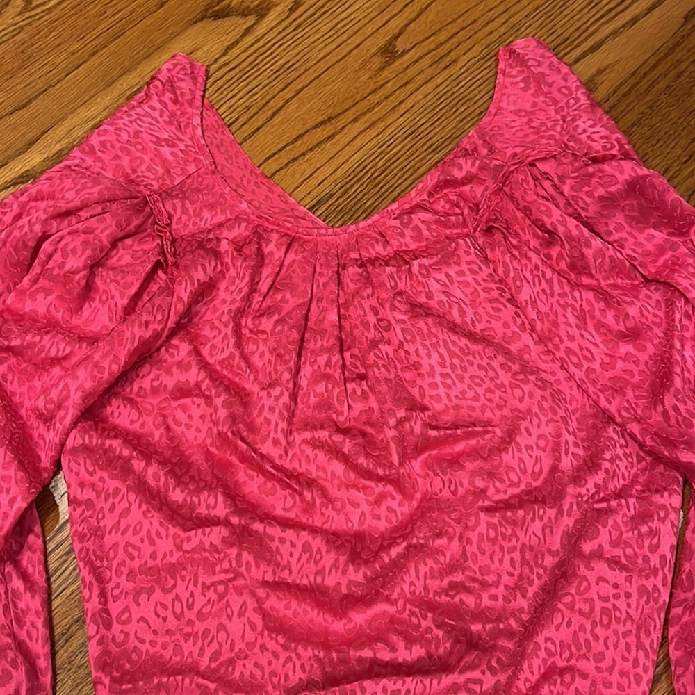 Ronny Kobo Woman’s Pink Leopard Print Top Size XS