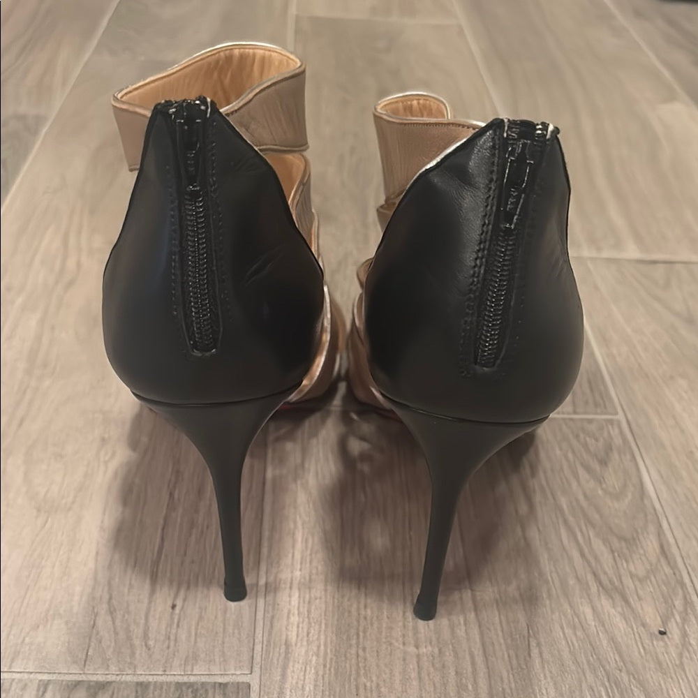 Christian Louboutin Women’s Tan and Black Heels Size 40