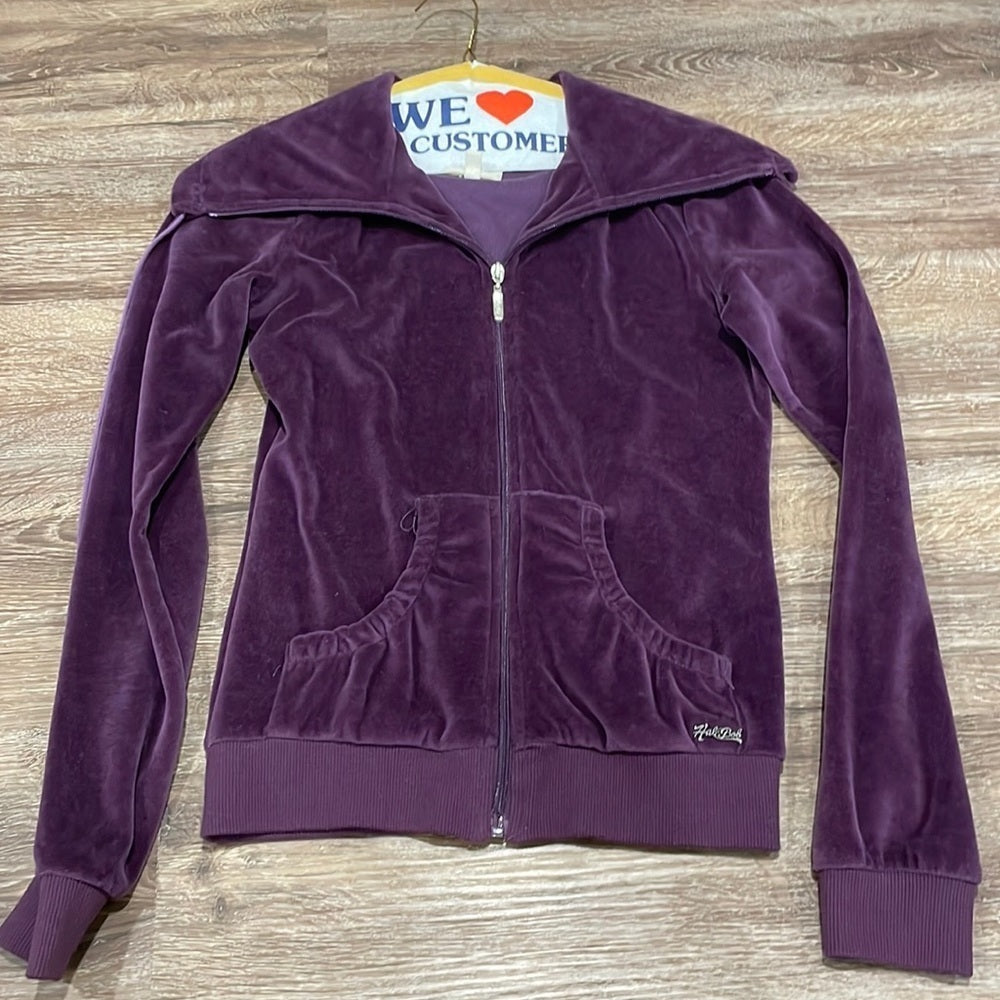 Hali Bob Purple Velvet Zip-Up - XS